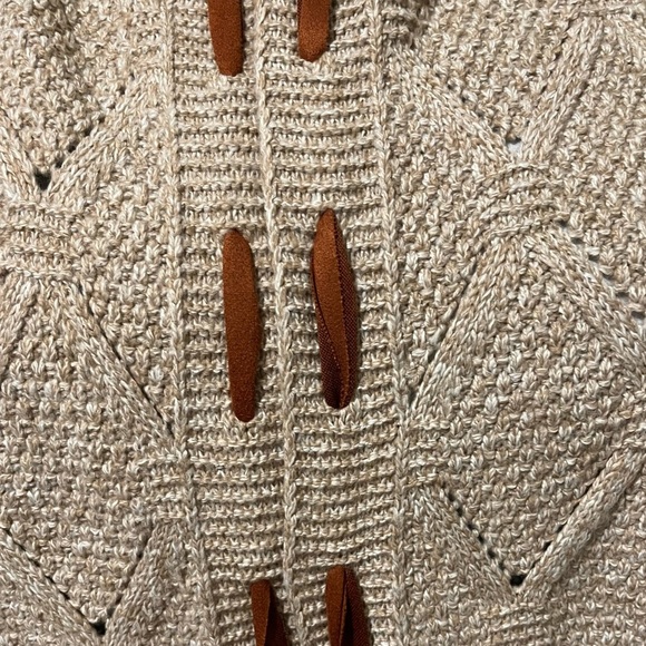 NWT Women's Long Chunky Cardigan Front Knit Sweater Suede Elbow Patch Sleeve 2X - Picture 5 of 6